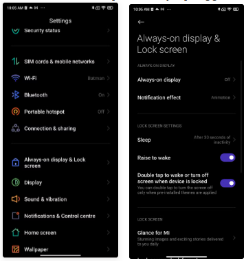 Activate or deactivate Aalways oOn display on Xiaomi and Poco phones