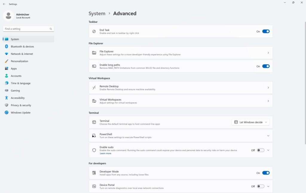 How to enable Advanced Settings in Windows 11 2 advanced settings in windows 11